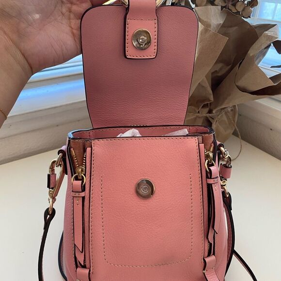Authentic Chloe Faye Mini Leather/Suede Backpack, Washed Pink main image 11